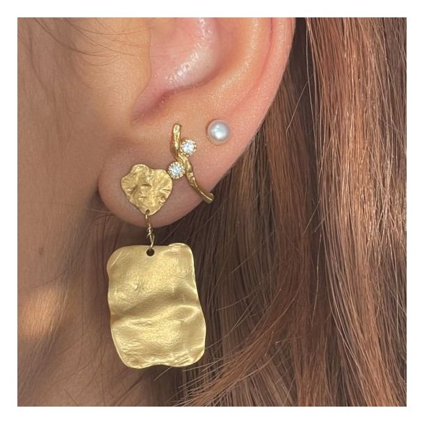 Stine A mellemlang rering - Golden Reflection Earring
