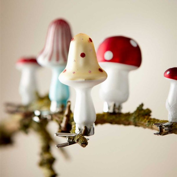 Bungalow julepynt i gaveske - Mushroom