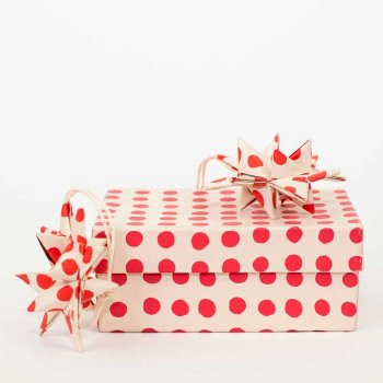 Julepynt i ske - 2 stk polka stjerner