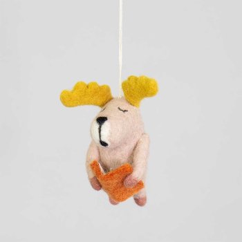 Den kloge elg - hndlavet i uldfilt