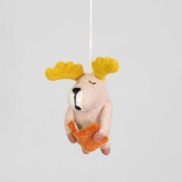 Den kloge elg - hndlavet i uldfilt