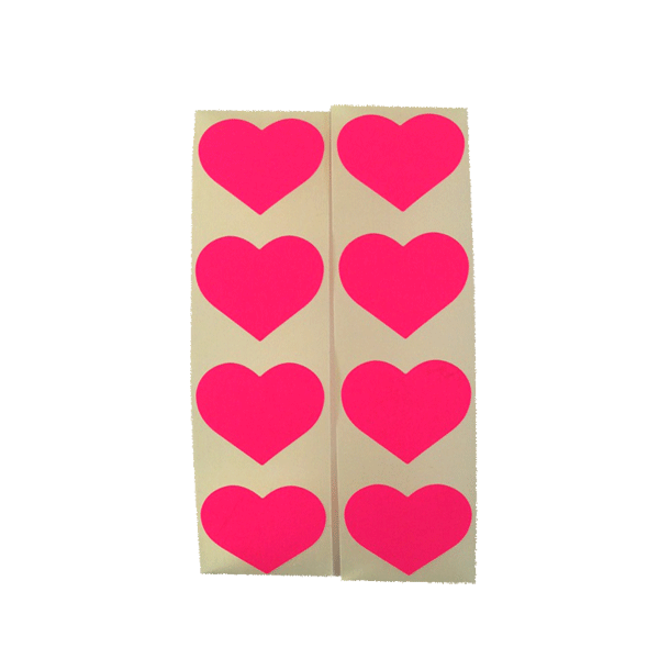 Stickers - Pink Hearts - 30 stk
