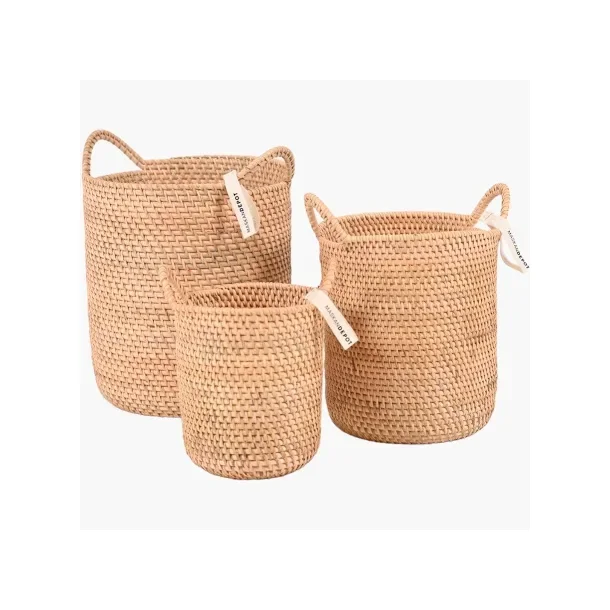 Kurv med hndtag - bambus