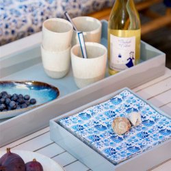 Bungalow lak bakke 22,5 x 22,5 cm - Misty blue