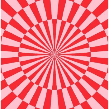 Cirkus dug i flagdug rund - rd/pink 