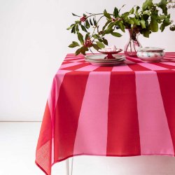 Cirkus dug i flagdug rund - rd/pink 