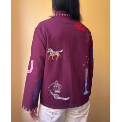 Sissel Edelbo MY jakke med broderi - Burgundy