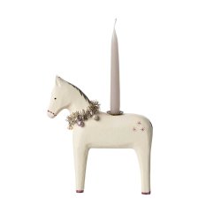 Maileg hest i tr med pynt - lysestage til juletrslys