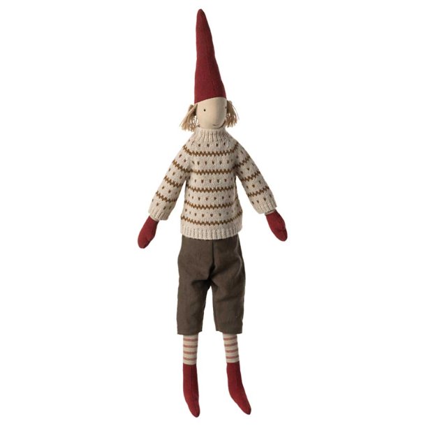 Maileg nisse dreng i stribet sweater - hjde 60 cm