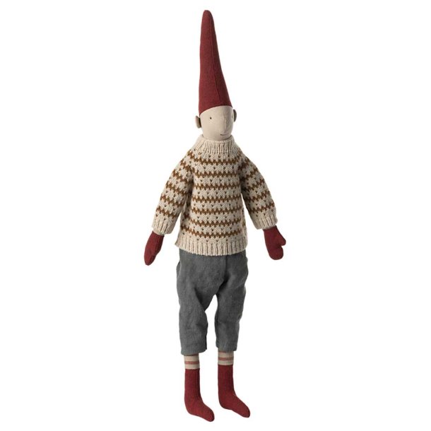 Maileg nisse dreng i stribet sweater - hjde 49 cm