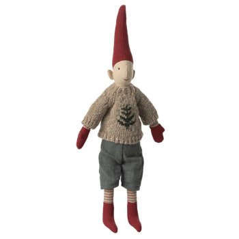 Maileg mini nisse strrelse 2 - dreng i sweater - 31cm