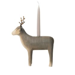 Maileg rensdyr i tr med metalgevir - lysestage til juletrslys