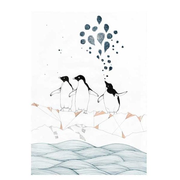 Marenberg Illustration - 3 sister penguins A3