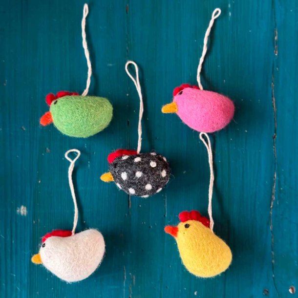 Pskepynt - kylle rylle i uldfilt - 5 stk