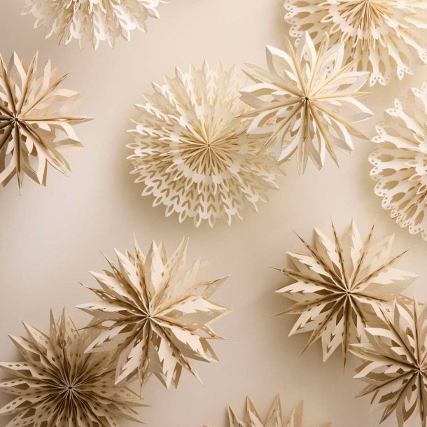 Bungalow julestjerne til ophng 20 cm - Frost Glitter