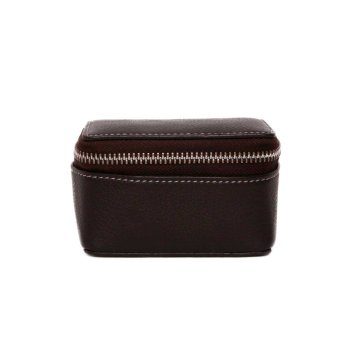 Rejsesmykkeskrin i lder - chocolate brown