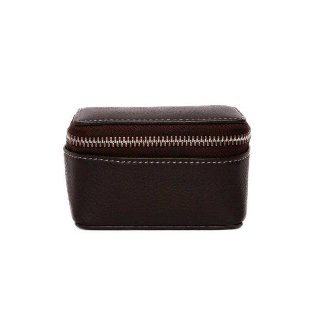 Rejsesmykkeskrin i lder - chocolate brown