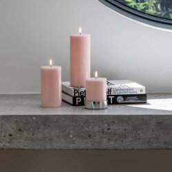 Uyuni LED bloklys �7,8 x H10 cm - rose powder