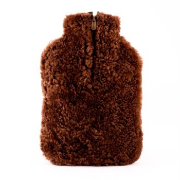 Varmedunk i lammeskind - kobberbrun