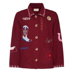 Sissel Edelbo MY jakke med broderi - Burgundy