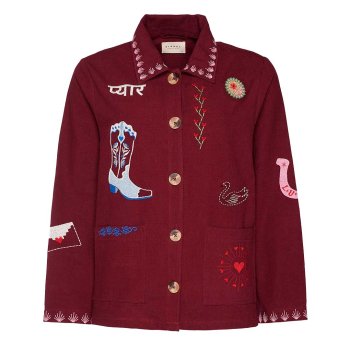 Sissel Edelbo MY jakke med broderi - Burgundy