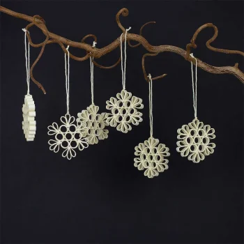 Julepynt i ske - 6 stk stjerne snefnug