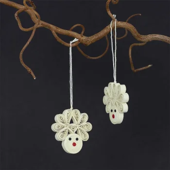 Julepynt i ske - 2 stk Rudolf med den rde tud