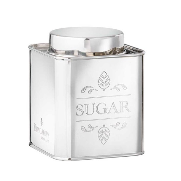 Bungalow sukker d�se i rustfrit st�l