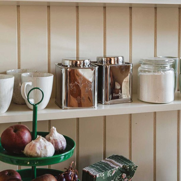 Bungalow sukker d�se i rustfrit st�l