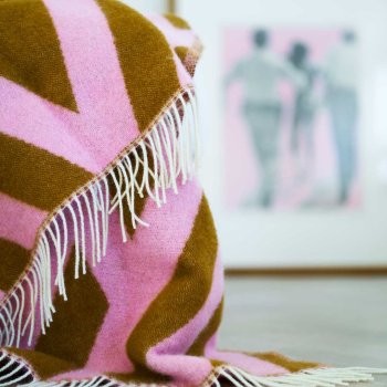 Klippan plaid Maxjenny Tangent 130 x 200 cm - pink/caramel