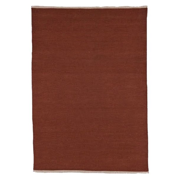 Gulvtppe i 100% uld - terracotta