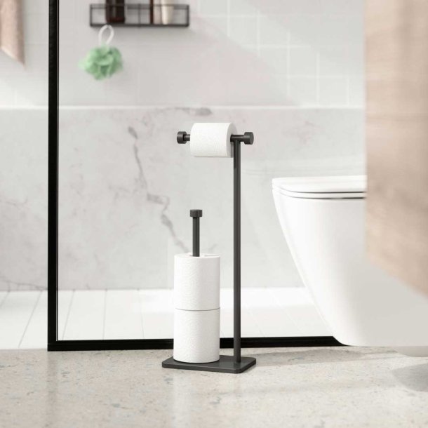 Toiletrulleholder fritstende - black