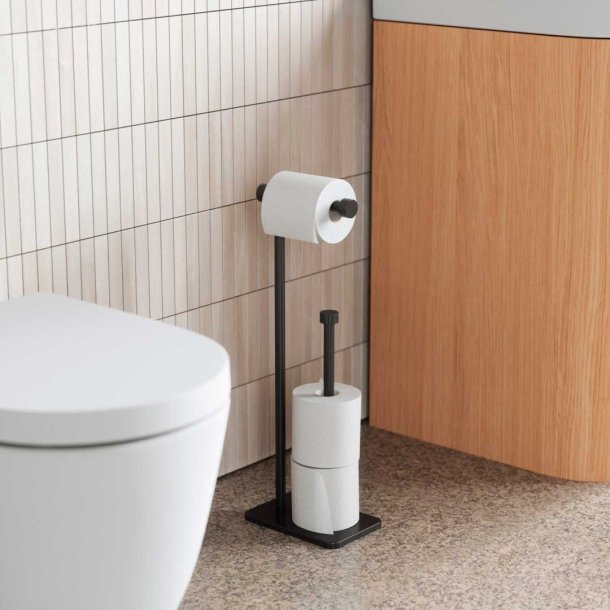 Toiletrulleholder fritstende - black