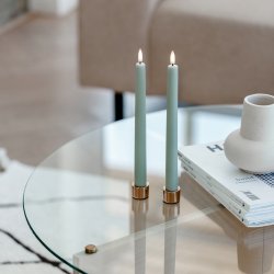 Uyuni LED kronelys 2 stk H28cm - dusty green