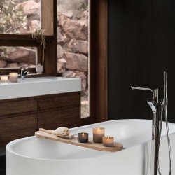 Uyuni LED stearinlys i glasstage 2 pak - beige