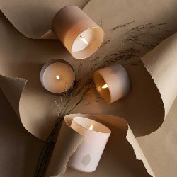 Uyuni LED stearinlys i glasstage 2 pak - beige