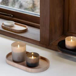 Uyuni LED stearinlys i glasstage 2 pak - beige