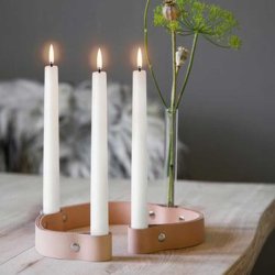 Uyuni LED kronelys 2 stk H28cm - dusty green