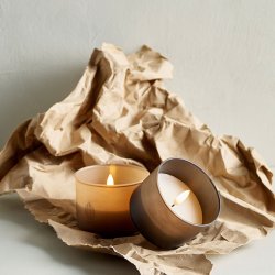 Uyuni LED stearinlys i glasstage 2 pak - beige