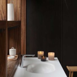 Uyuni LED stearinlys i glasstage 2 pak - beige