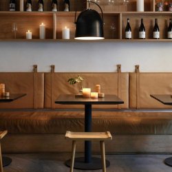 Uyuni LED stearinlys i glasstage 2 pak - beige