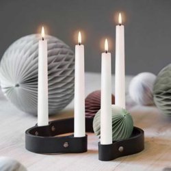 Uyuni LED kronelys 2 stk H28cm - dusty green