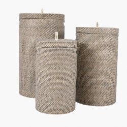 Vasketjskurv i bambus og plast - silver grey