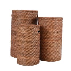 Vasketjskurv i bambus - mrk natur