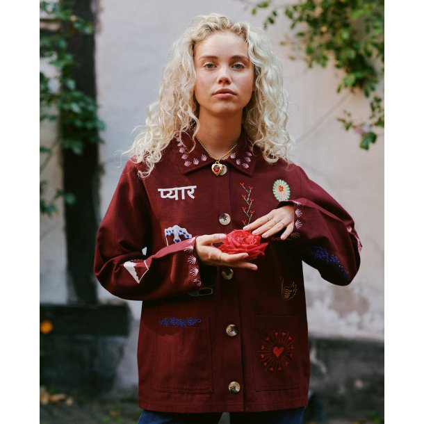 Sissel Edelbo MY jakke med broderi - Burgundy
